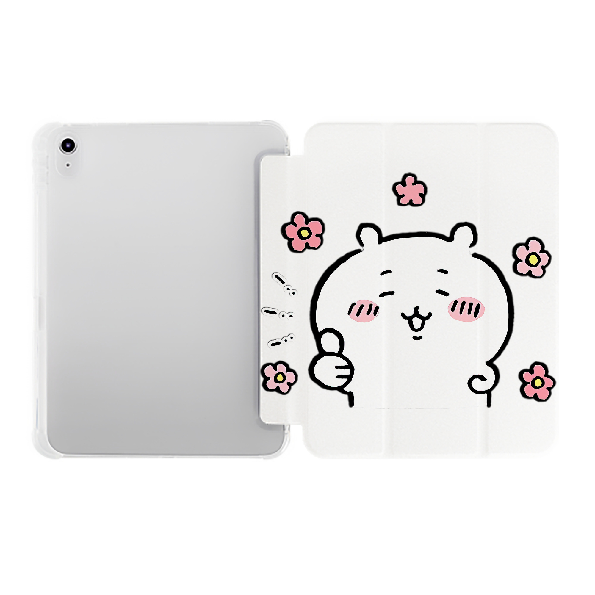 （画像用） ちいかわ ちいかわ Chii-kawa chiikawa IPad ケース ペン収納付き 三つ折りスタンド PUレザー×シリコン 対応機種9.5/10.5/10.9インチ